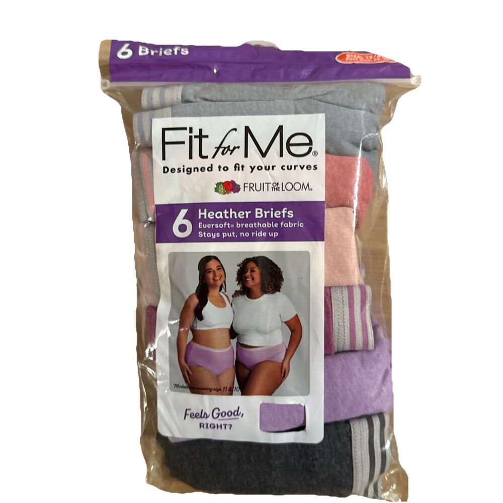 6-Pack Fruit of the Loom Women's Underwear Briefs 12 Plus Cotton-Colors May Vary